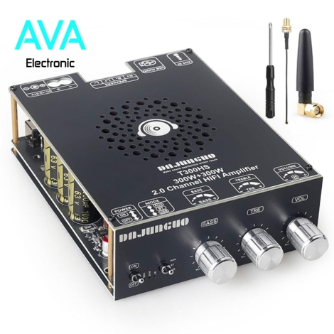 آمپلی‌فایر بلوتوثی 600 وات 2 کانال مدل T300HS با تراشه TPA3255